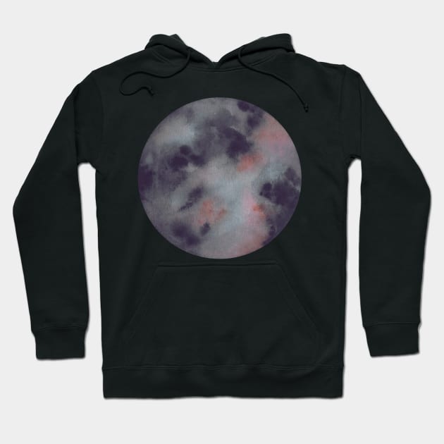 Moon watercolor Hoodie by GinaaArts